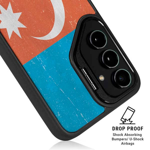 Azerbaijan Flag Distressed Galaxy S24 Plus Kickstand Case